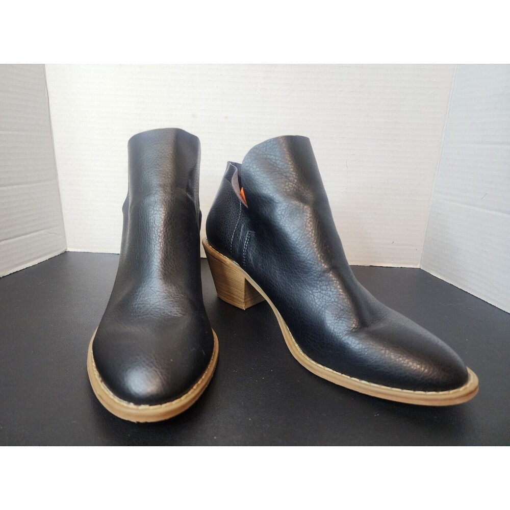 Women’s Universal Thread Ankle Boots Black Slip On Size 9.5 Indie Booties Raw